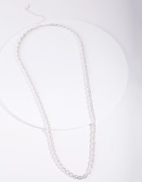 Silver Plated Thick Chain Necklace - link has visual effect only