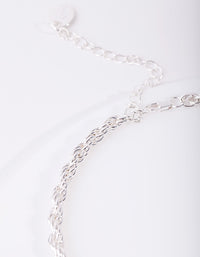 Silver Plated Thick Chain Necklace - link has visual effect only