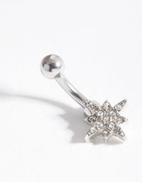 Silver Starburst Surgical Steel Belly Bar - link has visual effect only
