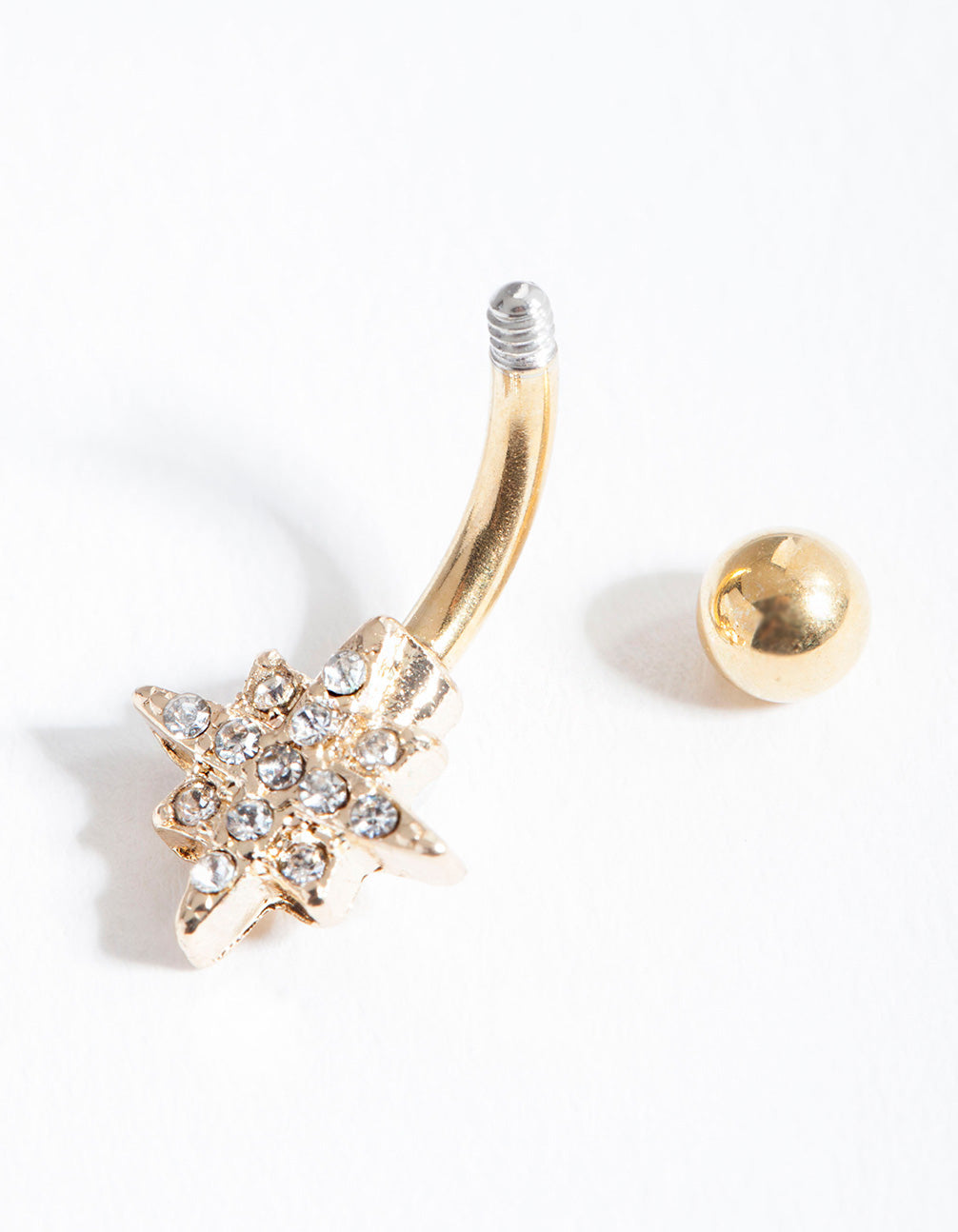 Gold Starburst Surgical Steel Belly Bar