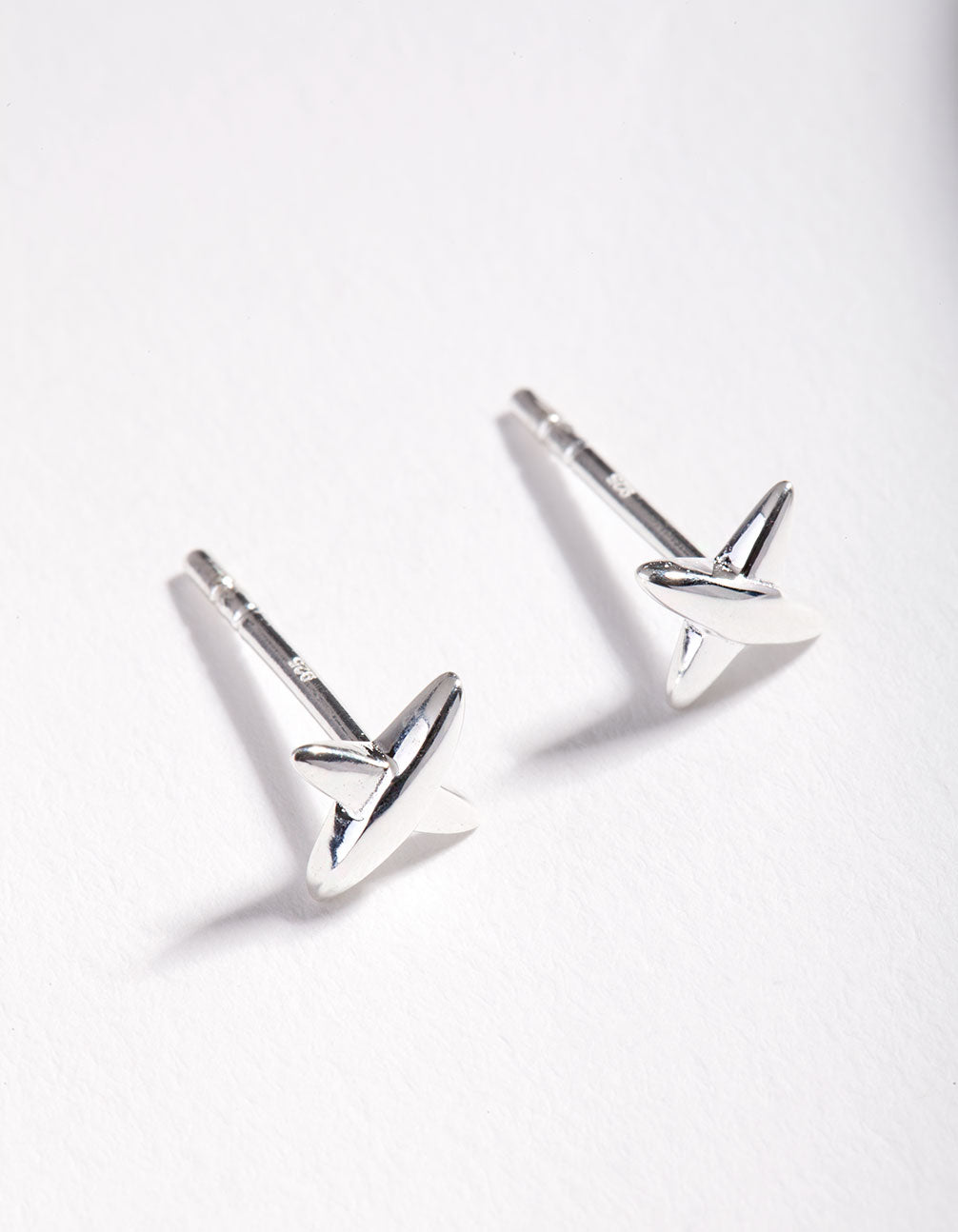 Sterling Silver Cross Stud Earrings