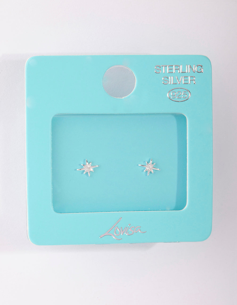 Sterling Silver Diamante Starburst Stud Earrings
