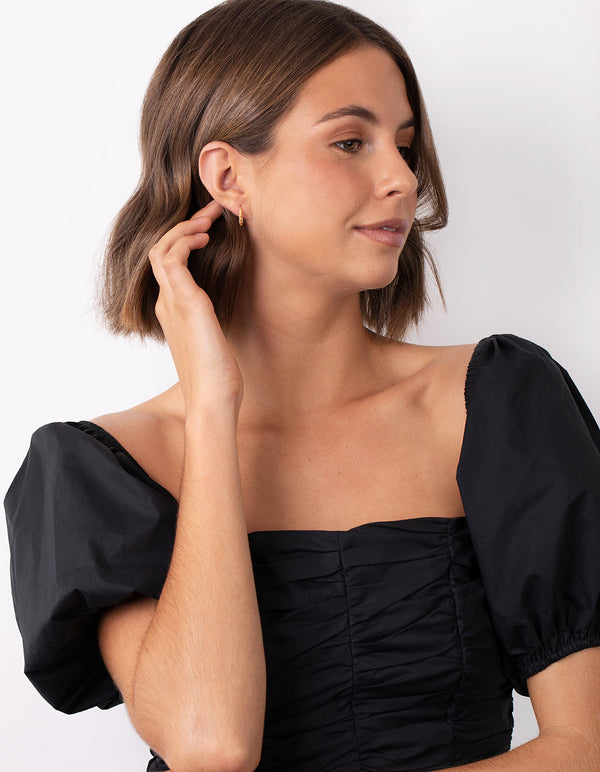 Gold Plated Sterling Silver Mini Twist Hoop Earrings