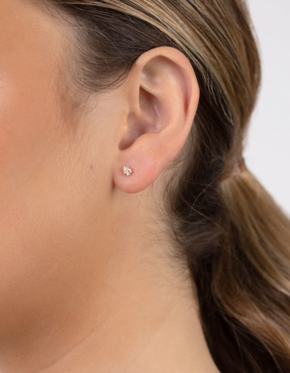 Gold Plated Sterling Silver Cubic Zirconia Stud Hoop Earring Pack