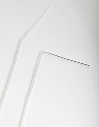 Sterling Silver Cubic Zirconia Thread-Through Earrings - link has visual effect only