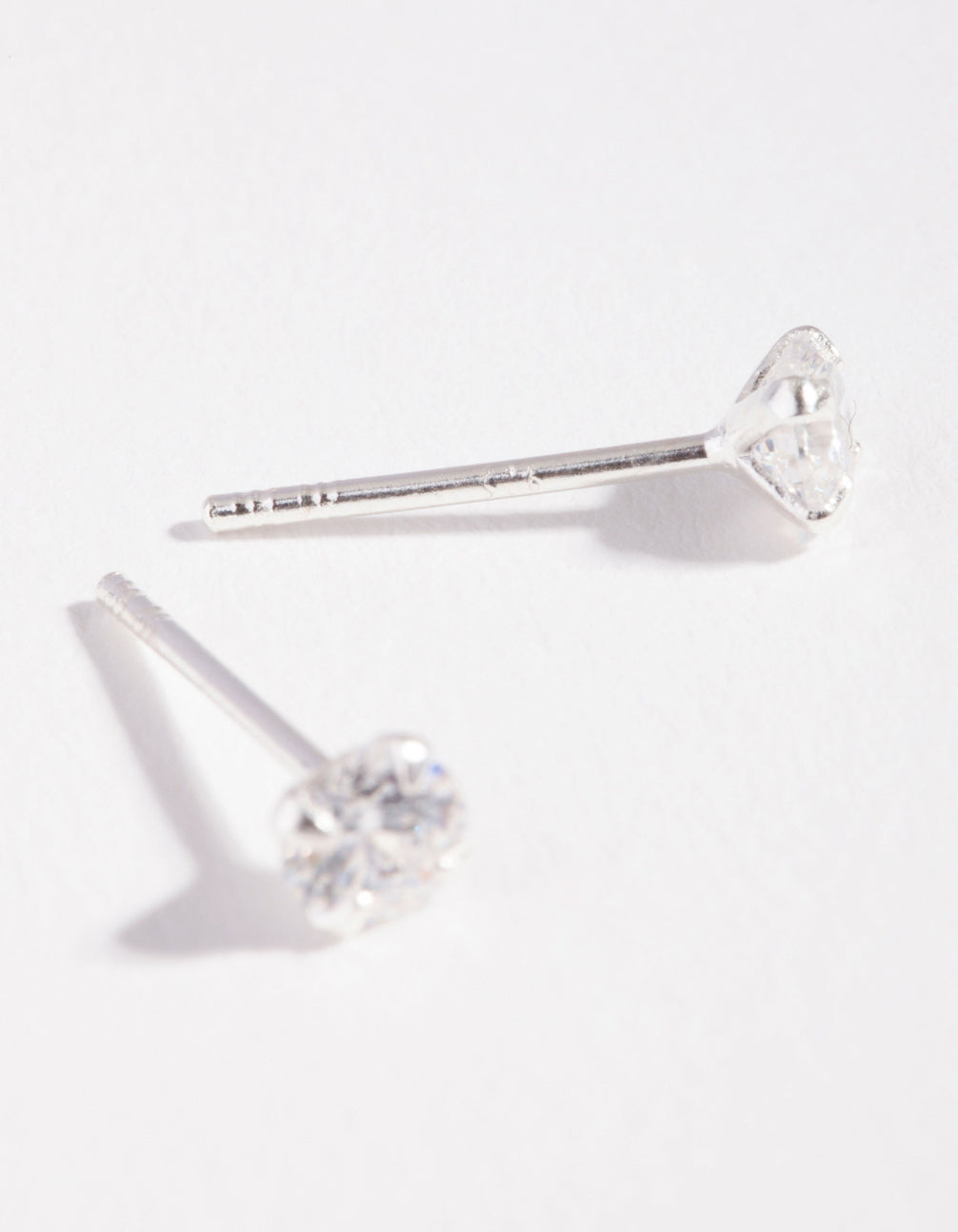 Sterling Silver Cubic Zirconia 1/4 Carat 4 Claw Stud Earrings
