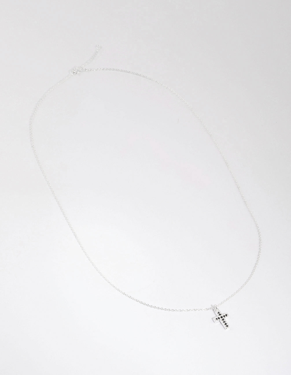 Sterling Silver Cubic Zirconia Pave Cross Necklace