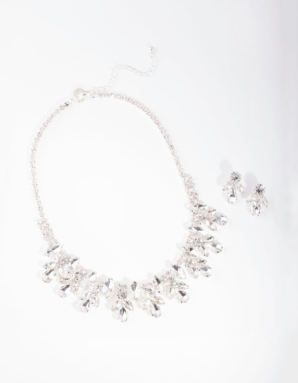 Silver Diamante Glamorous Jewellery Set