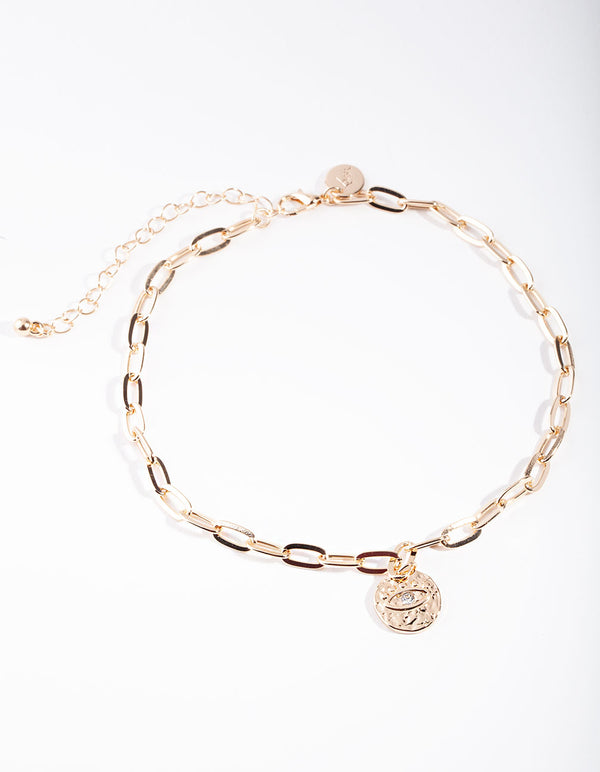 Gold Eye Pendant Choker