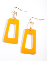 Gold Orange Acrylic Earrings - link has visual effect only