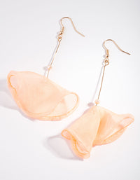 Gold Neon Orange Fabric Earrings - link has visual effect only