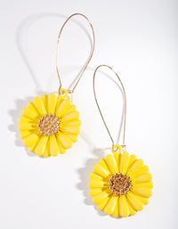 Gold Yellow Bright Daisy Earrings - link has visual effect only
