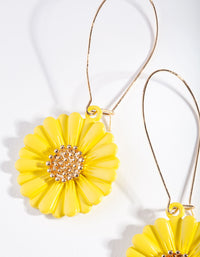 Gold Yellow Bright Daisy Earrings - link has visual effect only