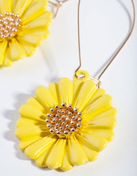 Gold Yellow Bright Daisy Earrings - link has visual effect only