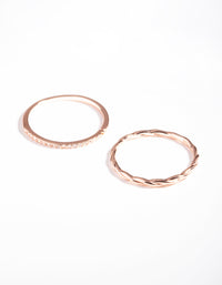 Rose Gold Twist & Diamante Ring Pack - link has visual effect only