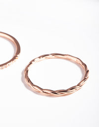 Rose Gold Twist & Diamante Ring Pack - link has visual effect only