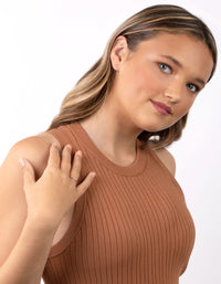 Rose Gold Twist & Diamante Ring Pack - link has visual effect only