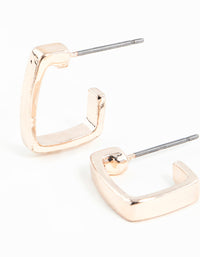 Rose Gold Thick Square Hoop Earrings - link has visual effect only