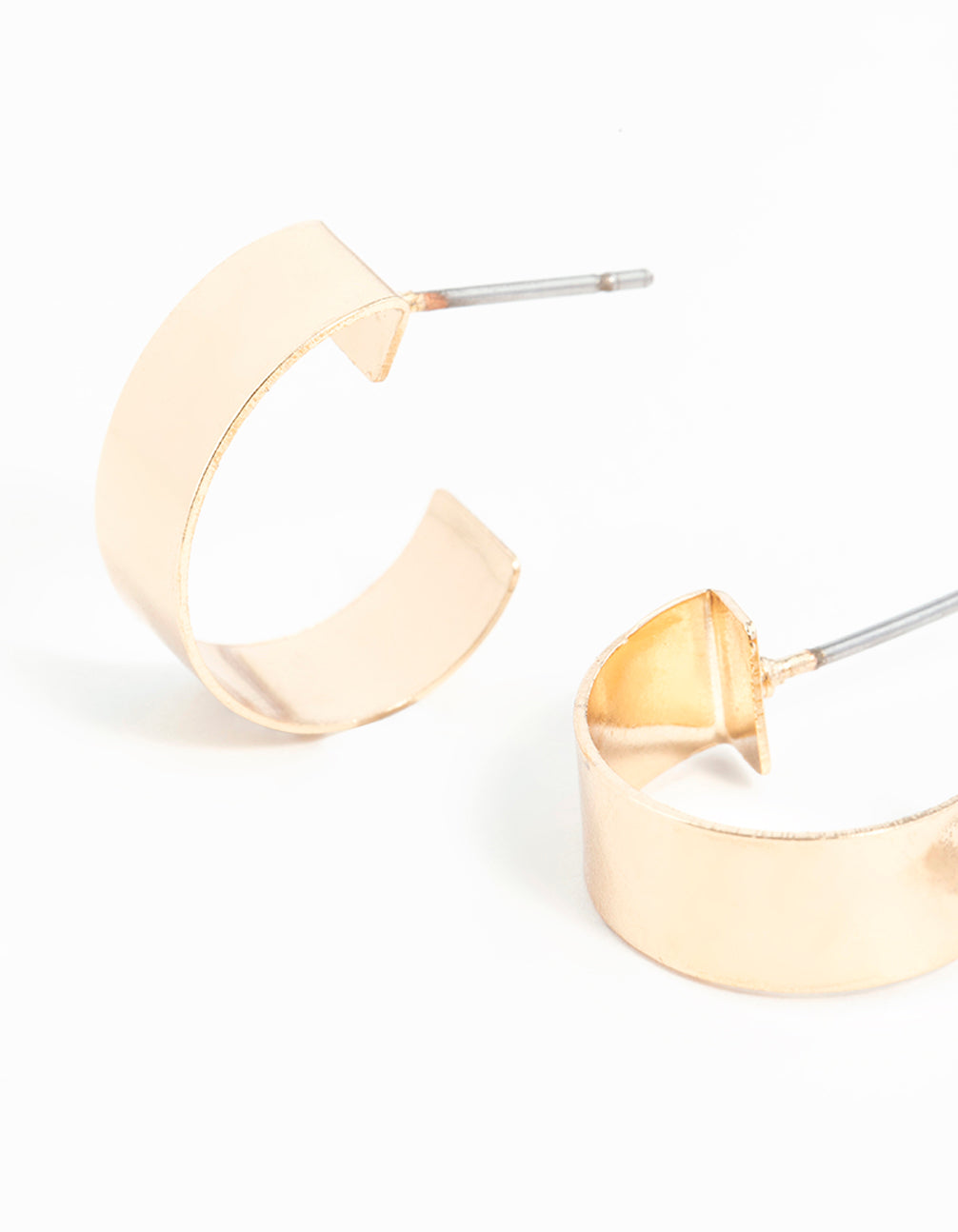 Gold Thick Micro Hoop Earrings