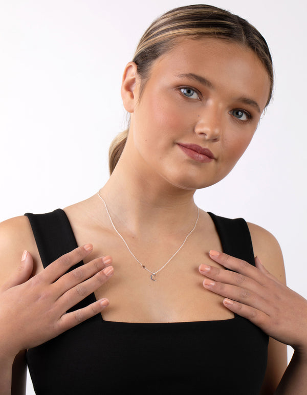 Sterling Silver Asymmetrical Celestial Necklace