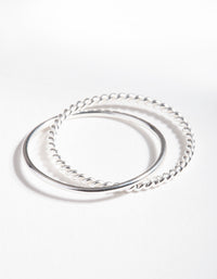 Sterling Silver Plain & Twisted Russian Ring - link has visual effect only