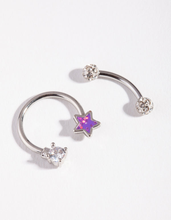 Surgical Steel Star Horseshoe Body Pack