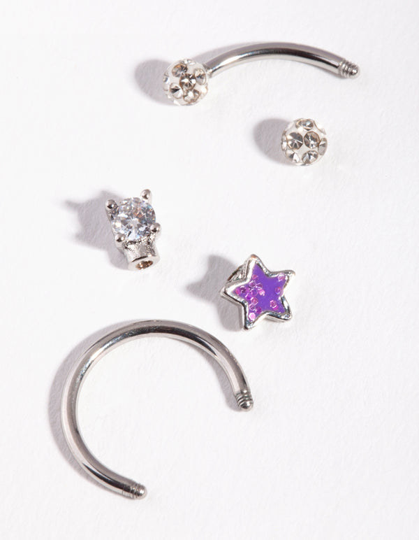 Surgical Steel Star Horseshoe Body Pack