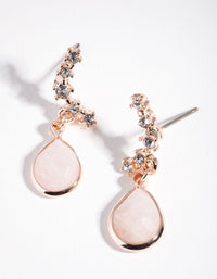 Rose Gold Quartz Star Diamante Crawler Earrings - link has visual effect only