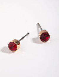 Gold & Red Stud Earrings - link has visual effect only