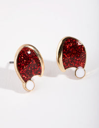 Gold Santa Hat Stud Earrings - link has visual effect only