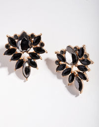 Gold Gem Cluster Stud Earrings - link has visual effect only