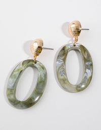 Acrylic Oval Drop Earrings - link has visual effect only