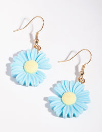 Gold Cute Daisy Drop Earrings - link has visual effect only