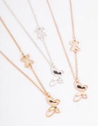 Mixed Metal Butterfly Necklace Pack - link has visual effect only