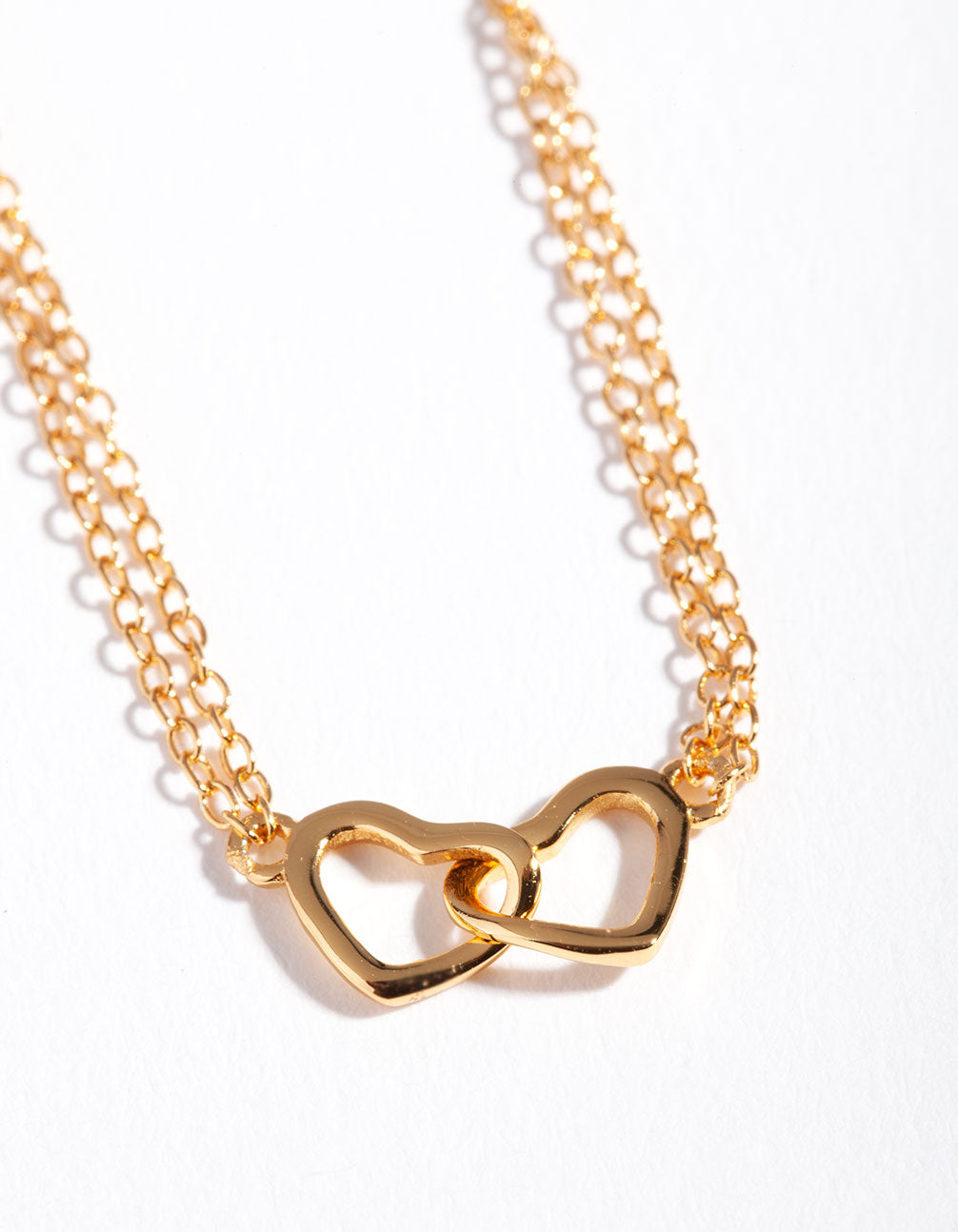 Gold Plated Sterling Silver Double Heart Bracelet Pack