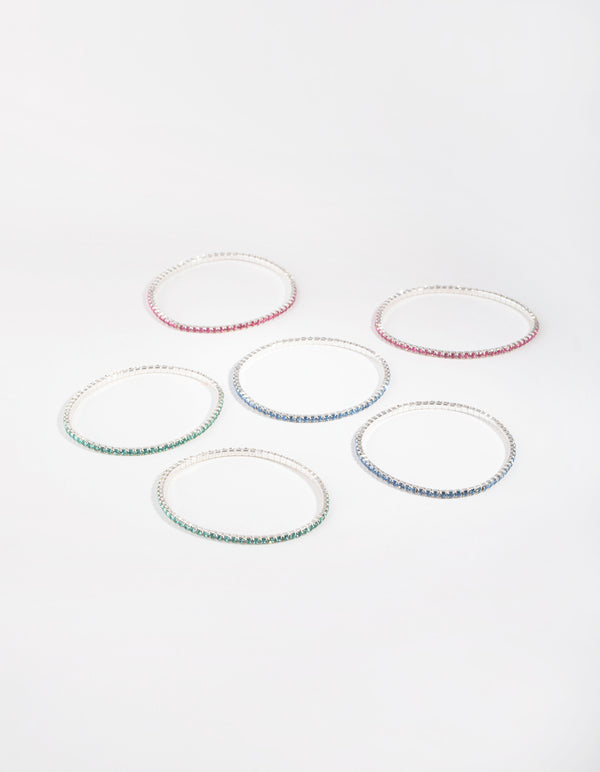 Kids Silver Fine Cup Chain Stretch Bracelet