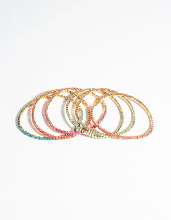 Kids Matte Fine Cupchain Stretch 6-Pack Bracelet