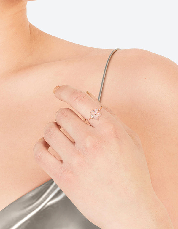 Rose Gold Cubic Zirconia Daisy Ring