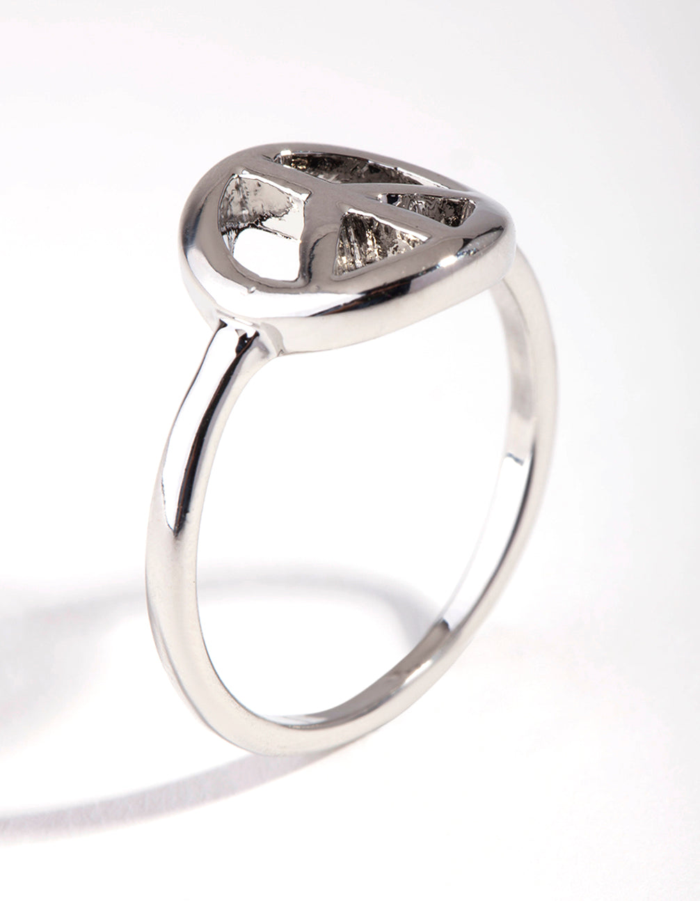 Silver Peace Sign Ring