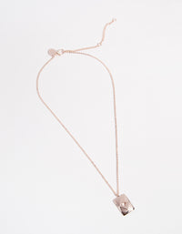 Rose Gold Plated Diamond Cutout Necklace - link has visual effect only
