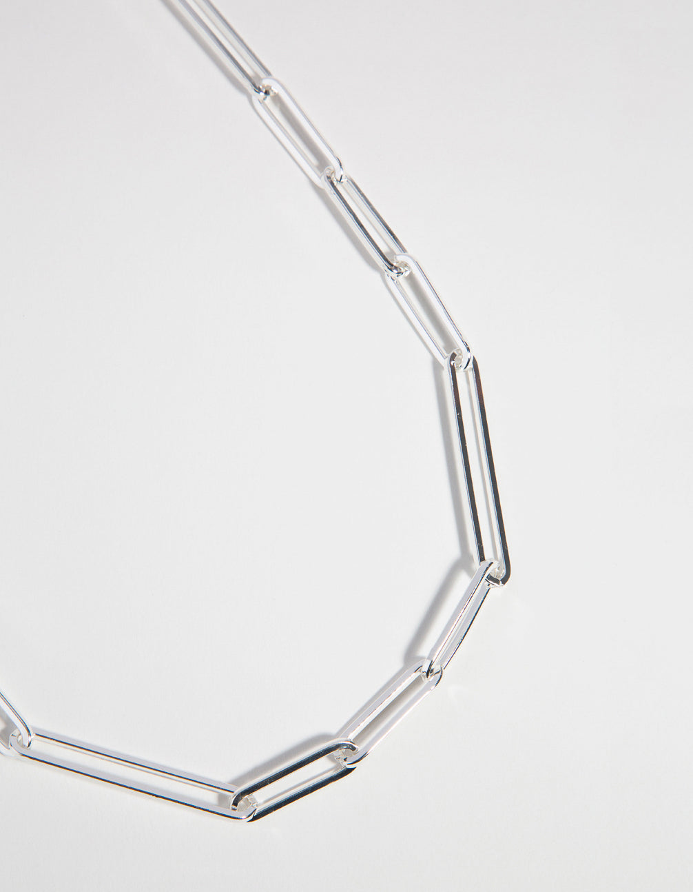 Silver Plated Fine Rectangle Link Necklace