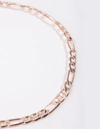 Rose Gold Thin Figaro Chain Bracelet - link has visual effect only