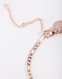 Rose Gold Thin Figaro Chain Bracelet - link has visual effect only