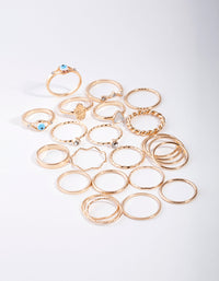 Gold Evil Eye & Hamsa Rings 24-Pack - link has visual effect only