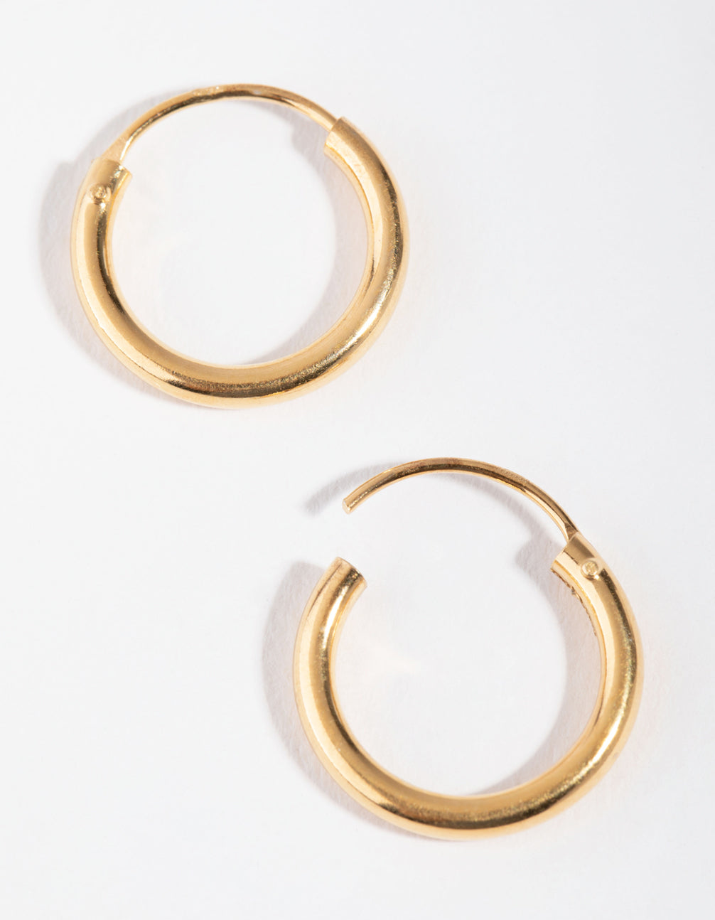Gold Plated Sterling Silver 15x2MM Hoop Earrings