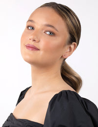 Rose Gold Plated Sterling Silver Ball Stud & Hoop Three-Pack Earring - link has visual effect only