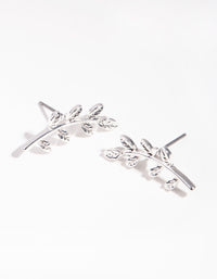 Silver Mini Leaf Stud Earrings - link has visual effect only