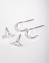 Silver Celestial Huggie Two-Pack Earring - link has visual effect only