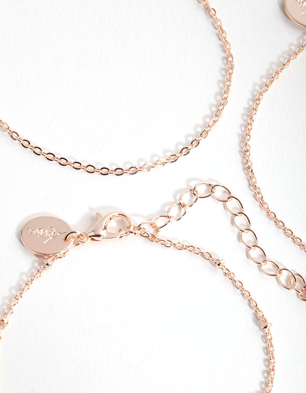 Rose Gold Dainty Pearl Bracelet Pack