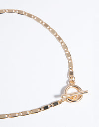 Gold Tab Chain T&O Anklet - link has visual effect only